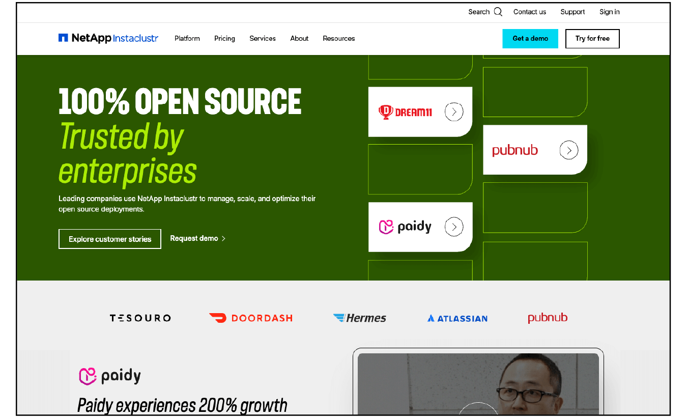 Instaclustr customers links hero