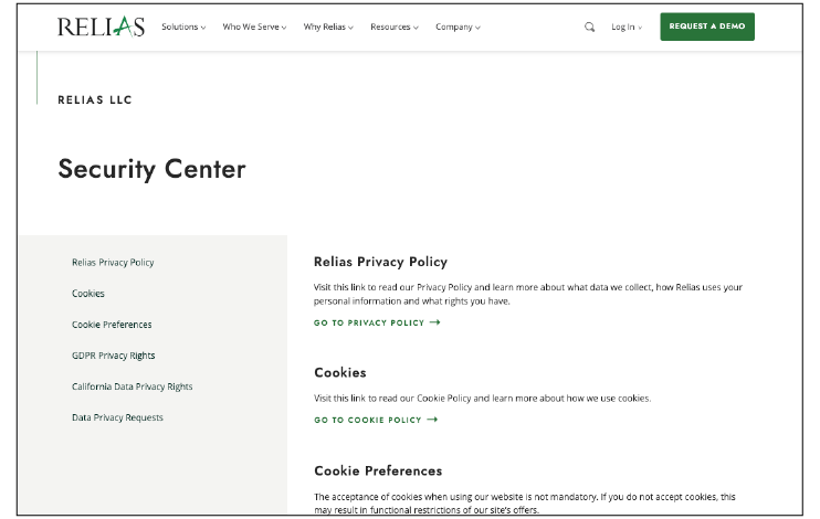 Relias.com security center