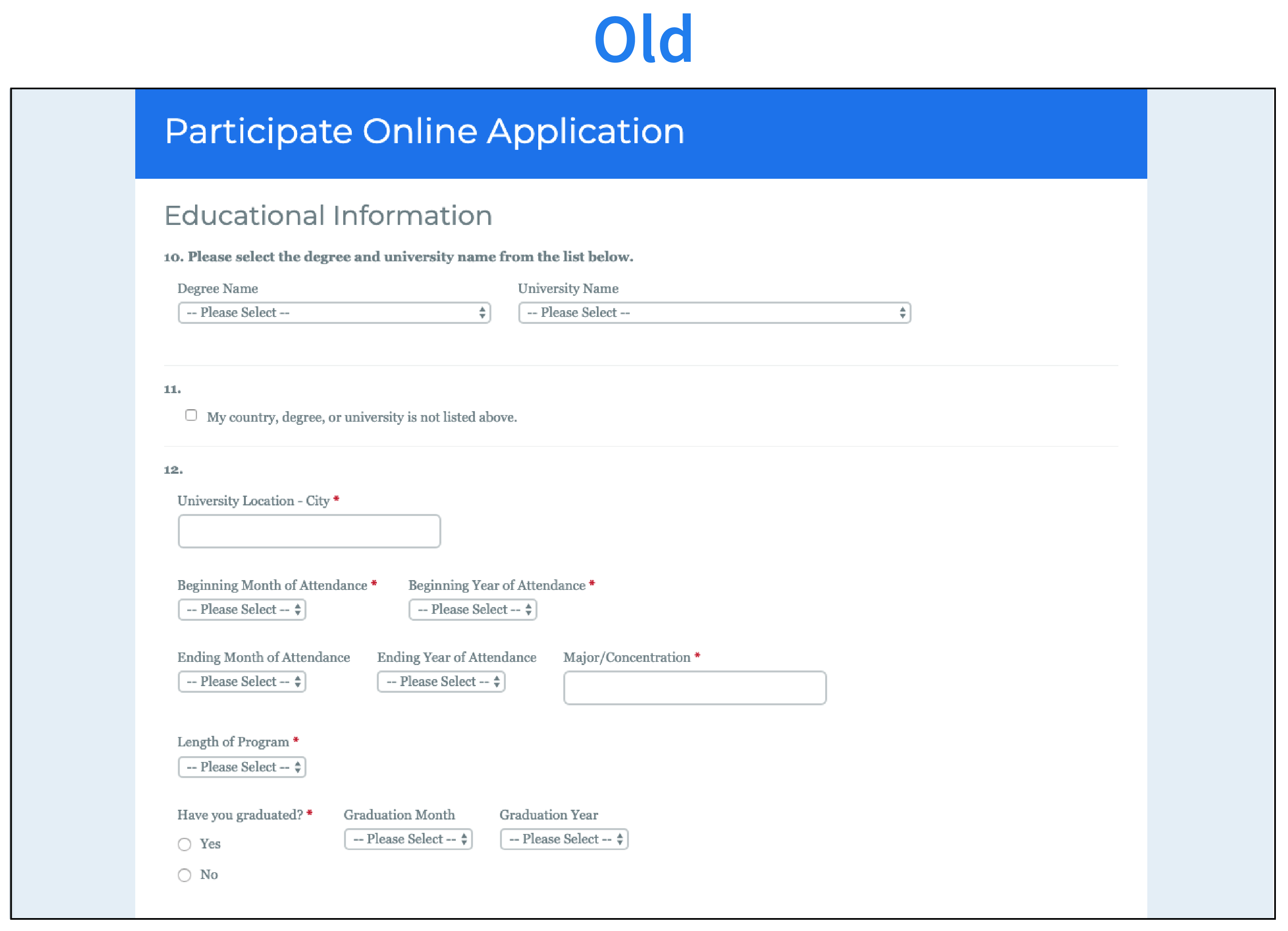 Improvements between form designs accounting for flow and user fatigue