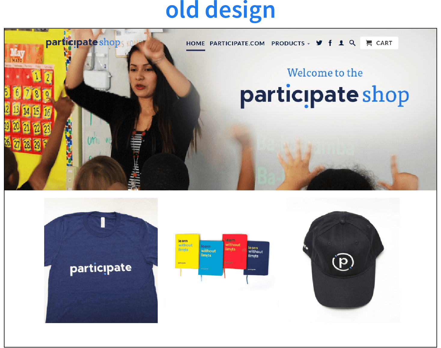 Old Shopify storefront design