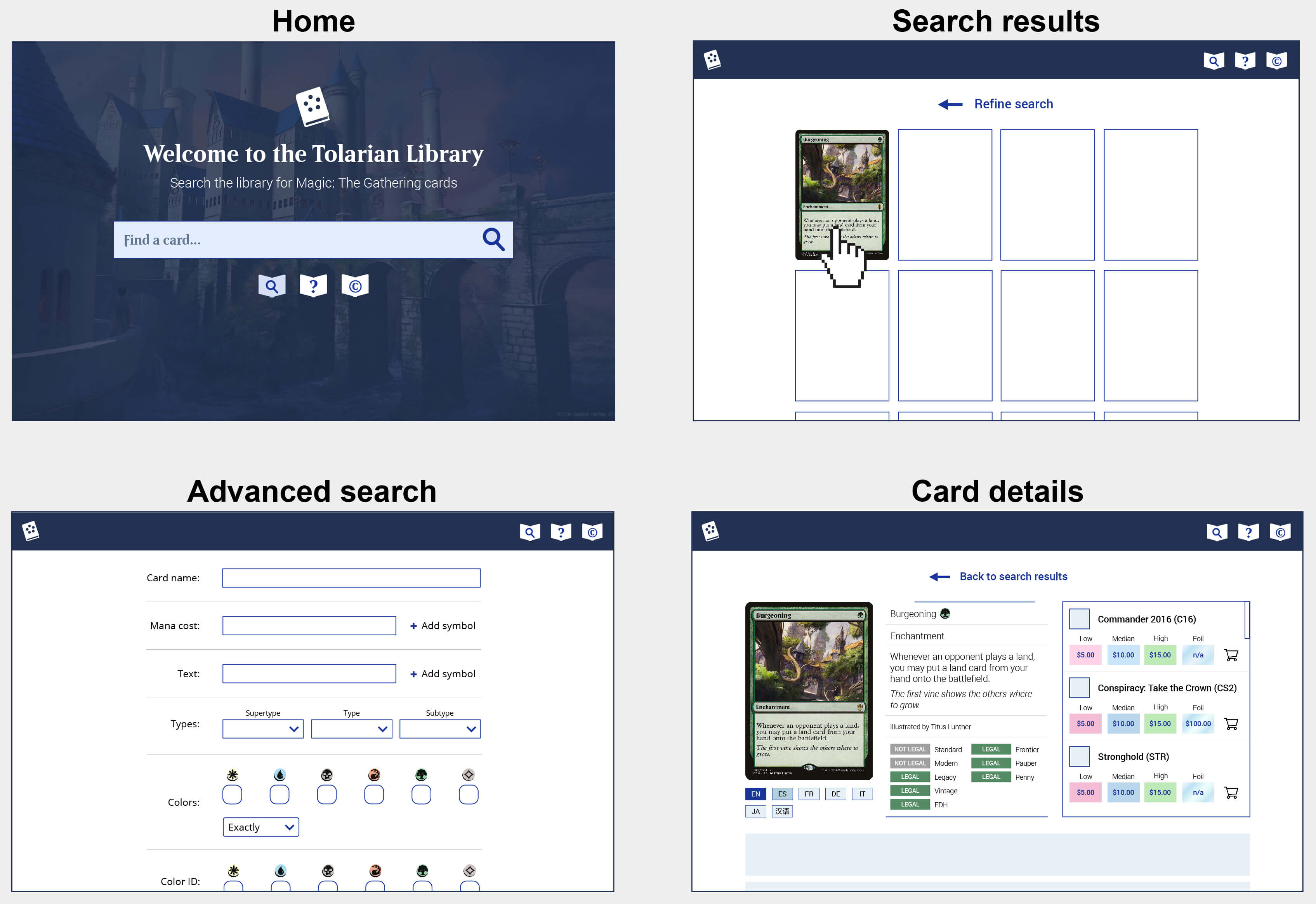 Version 4.0 visual mockup and sitemap