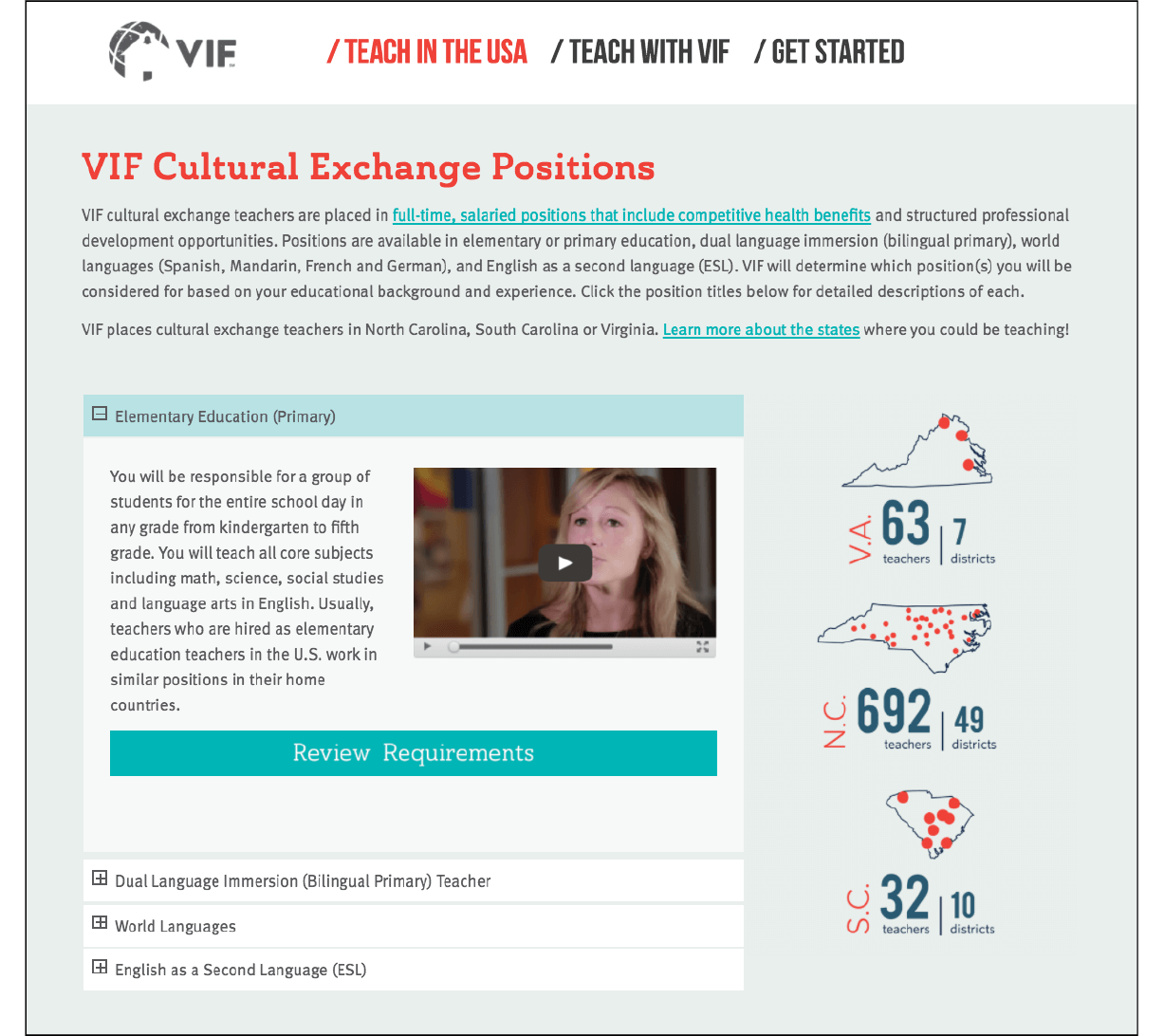 CET position page view for vifprogram.com